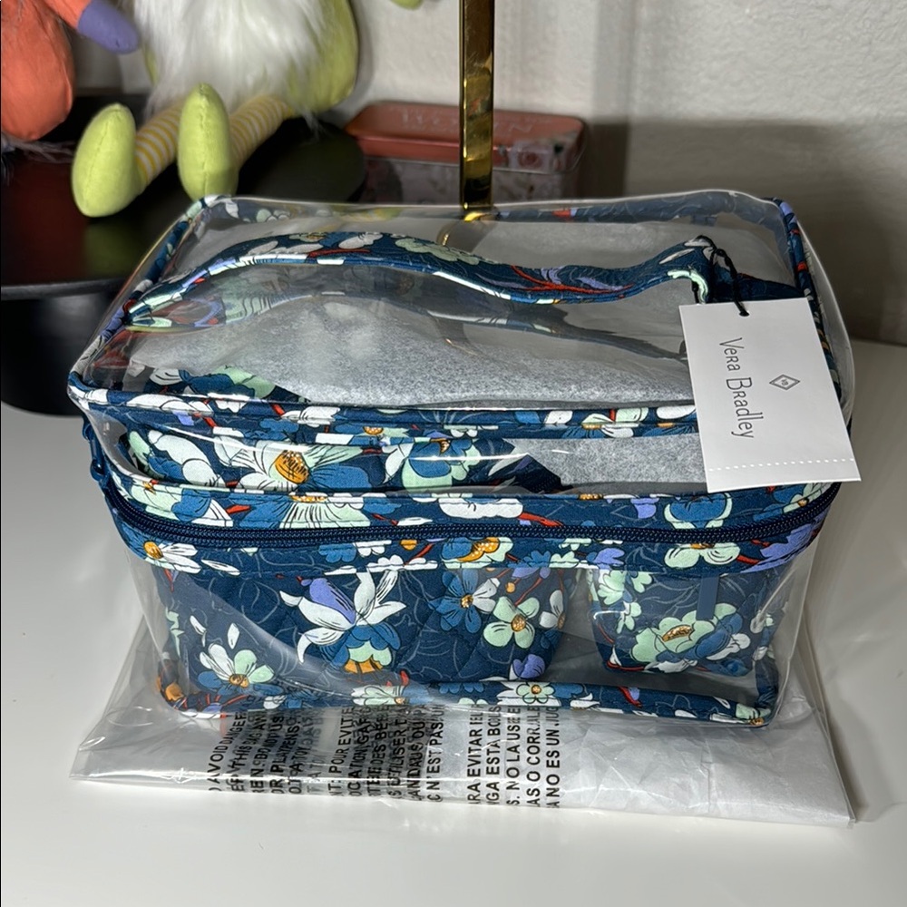 Vera Bradley 3 piece Cosmetic Bag Set
